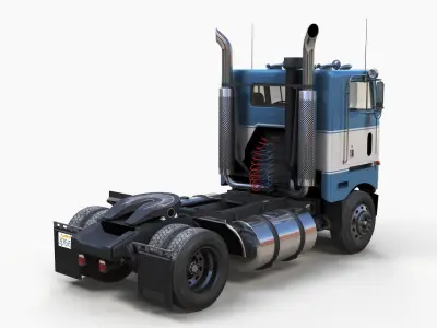 Peterbilt 362 single axle truck Low-poly 3D model