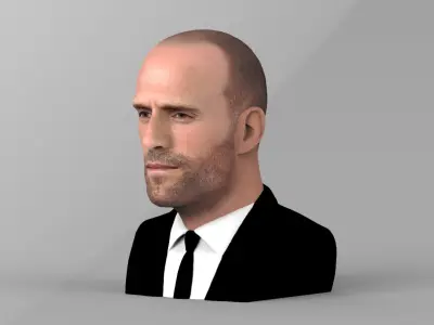 Jason Statham bust ready for full color 3D printing 3D print model