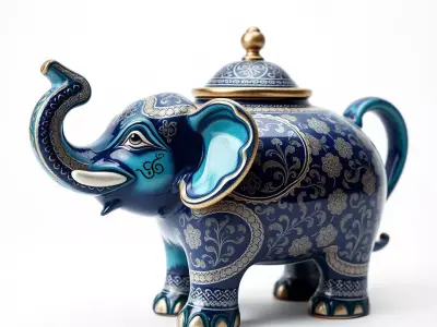 Ornate Elephant Teapot model pack Low-poly 3D model