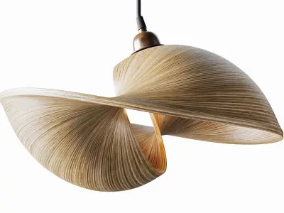 Udara Bamboo Shell Lampshade 40 3D model
