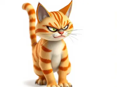 Realistic Cartoon Cat Model Pack Low-poly 3D model