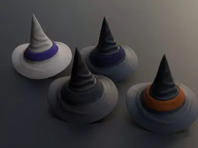 Witch Hat Low-poly 3D model