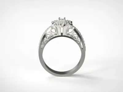 Diamond engagement ring luxurious design delicate model  sr0002 3D print model