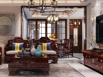 Restaurant Chinese Classical 3D model