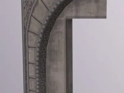 Groundfloor CornerArchShop Low-poly 3D model