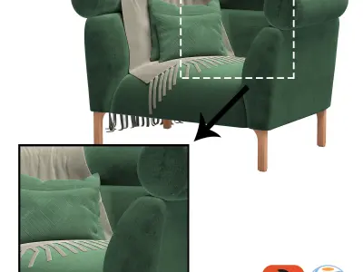 Rouble sofa 02 3D model