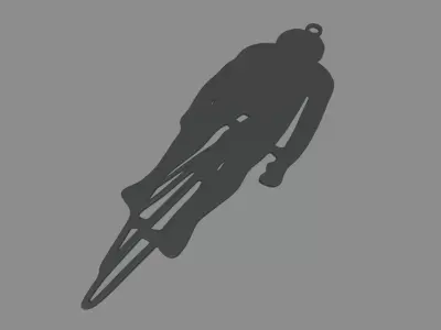 Bike Key Ring Chain 02 Low-poly 3D model