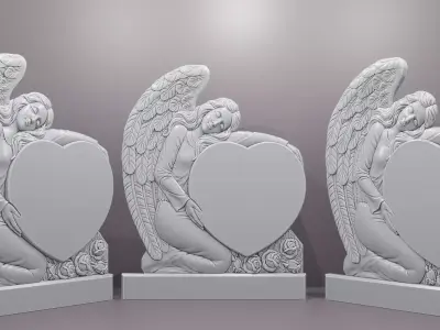 Angel with heart for cnc 3D print model