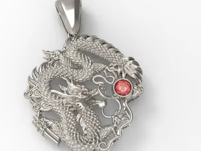 Vintage dragon pendant 3D print model