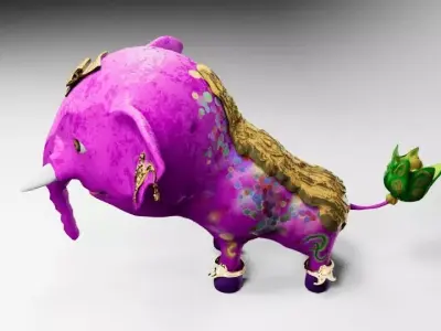 fantasy circus elephant Low-poly 3D model