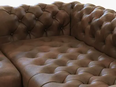 Restoration Hardware Cambridge Leather Customizable Sectional 3D model