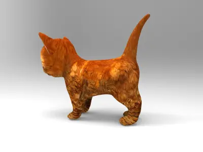 3D Cat Animated Low-poly 3D model