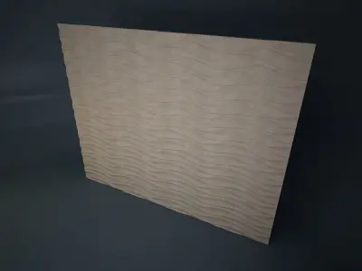 02 WAVES PATTERN WALL Low-poly 3D model