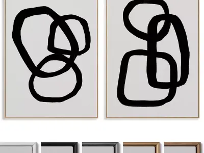 Abstract Painting Frame set 3D model 277