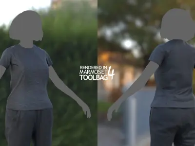 Female Sport Outfit 3 Low-poly 3D model