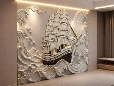 10 Decorative 3D Wall Panels STL for CNC and 3D Printing 3D Model Collection