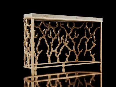 Atlantic Golden Coral Metal Console Table 3D model