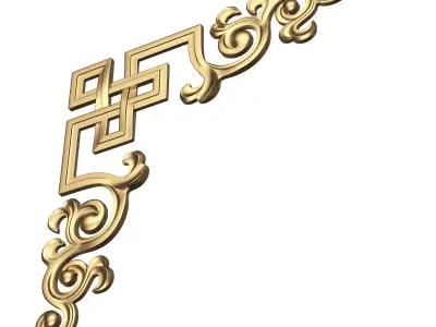 Corner Carved Plaster Molding Decoration 021 Low-poly 3D model