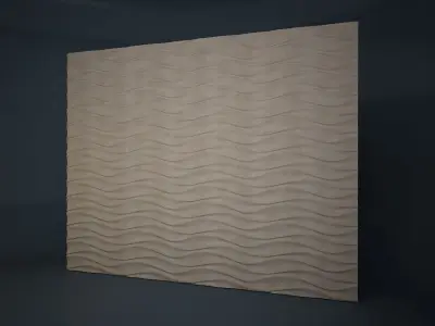 02 WAVES PATTERN WALL Low-poly 3D model