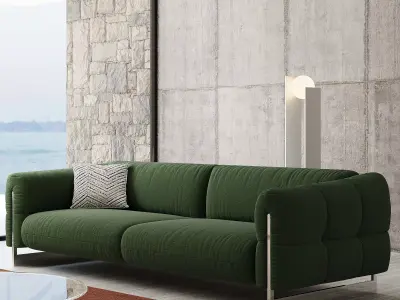 Mid Century interior scene 3D model