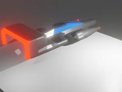 Spaceship futuristic race car Low-poly 3D model