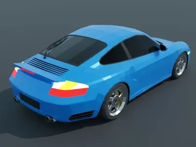 Porsche 911 Turbo 996 Low-poly 3D model