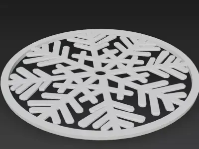 snowflake coaster 3D print model