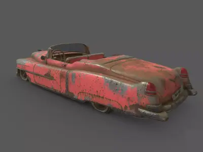Abandoned Car - Cadillac Eldorado Low-poly 3D model
