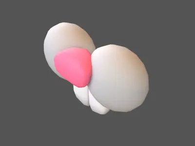 Rabbit Nose v1 002 Low-poly 3D model