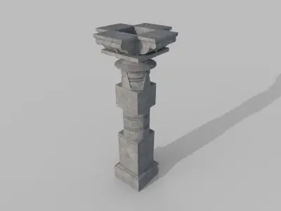 Ancient Stone Pillar Low-poly 3D model