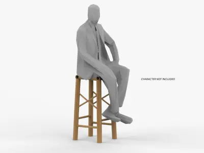 Bamboo Stool 3D model