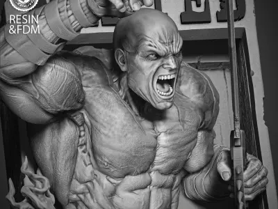 Wicked Marvel Drax Poster Bust 3D print model