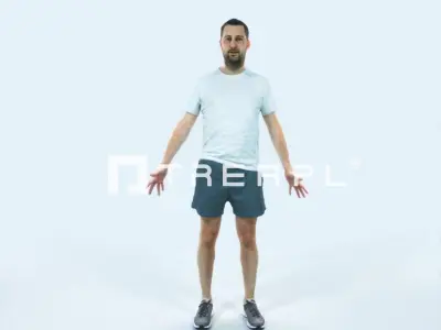Portrait 09H Animated Rigged Sports Man Low-poly 3D model