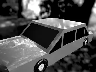 3d Model Car low-poly on road Low-poly 3D model