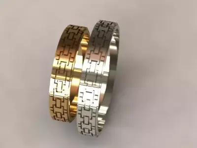 2 Wedding rings 451 3D print model