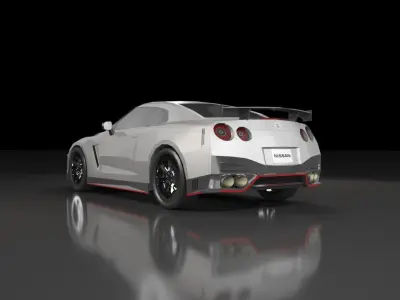 Low poly Nissan GT-R Nismo 2018 Low-poly 3D model