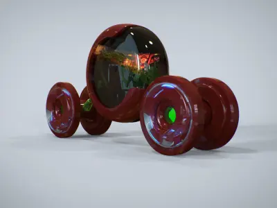 Pine C toy car with flower 3D model