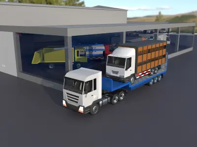 truck showroom Low-poly 3D model