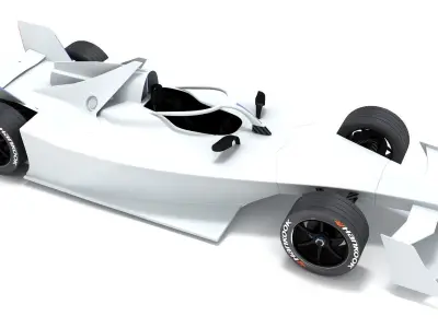 Gen3 Formula E Race Car Season 2022 - 2023 white 3D model
