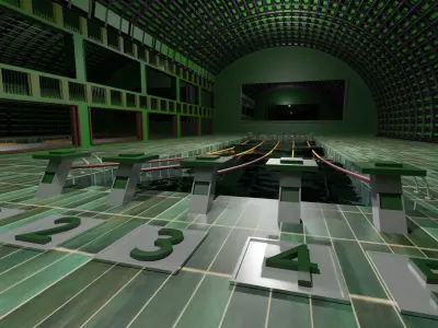 Swim Stadion-Stadium pool-Arena pool Low-poly 3D model