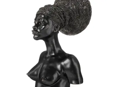 Malvina Hoffman Mangbetu Woman Dark metal Low-poly 3D model