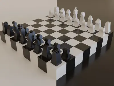 Modern chess board model 3D model