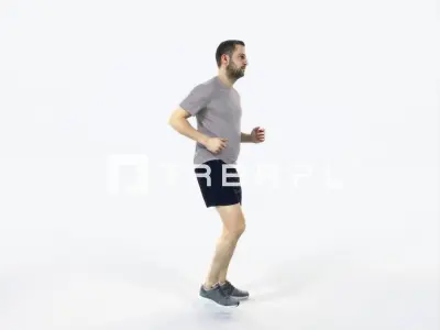 Portrait 07J Running Jogging Football Sports Man Low-poly 3D model