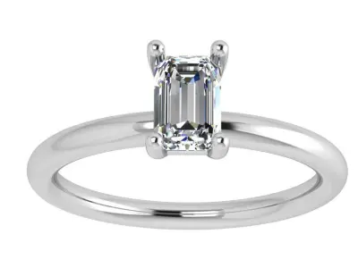 Emerald Solitaire Ring 4183 3D print model
