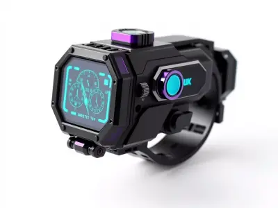 Futuristic Holographic Wristwatch Model Pack Low-poly 3D model