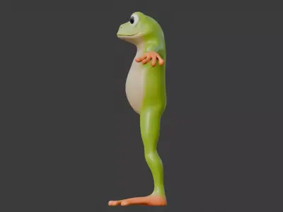 Frog for game with Mixamo rigging 3D model