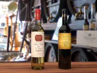 Luxury Wine Bottle   3D Model Low-poly 3D model