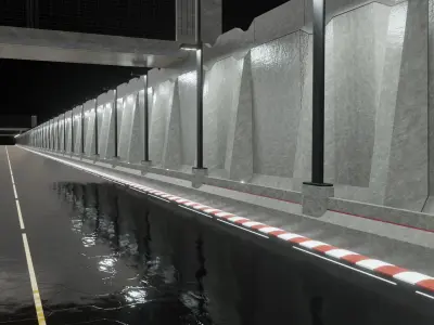 Generic Race Track highway Low-poly 3D model