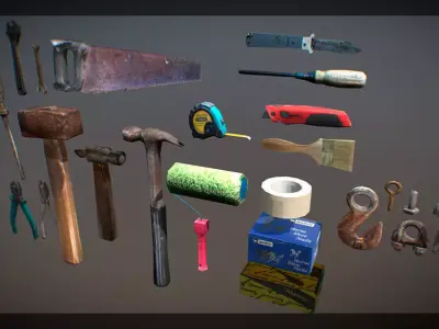 Tools instrument low poly Low-poly 3D model