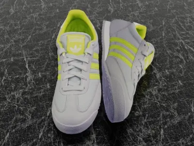 ADIDAS 3D SHOES - WHITE - YELLOW- DRAGON Low-poly 3D model